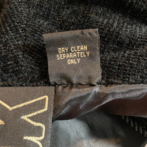 Vintage Daniel K Velvet Floral Embroidered Coat Size L Black. - Picture 8 of 10